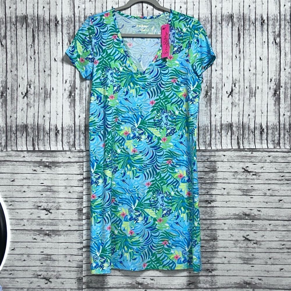 Lilly Pulitzer Etta V-Neck Short Sleeve Dress Via Parigi